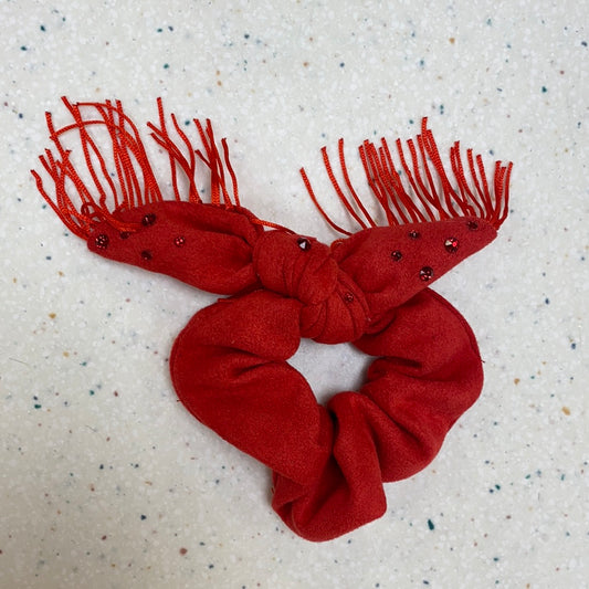 Red Fringe Scrunchie  - Doodlebug's Children's Boutique