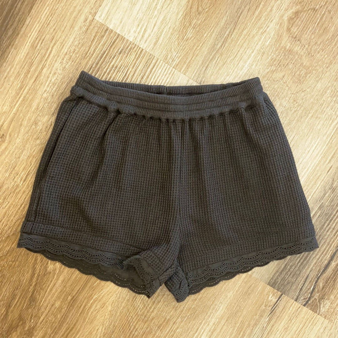 Black Honeycomb and Lace Shorts  - Doodlebug's Children's Boutique