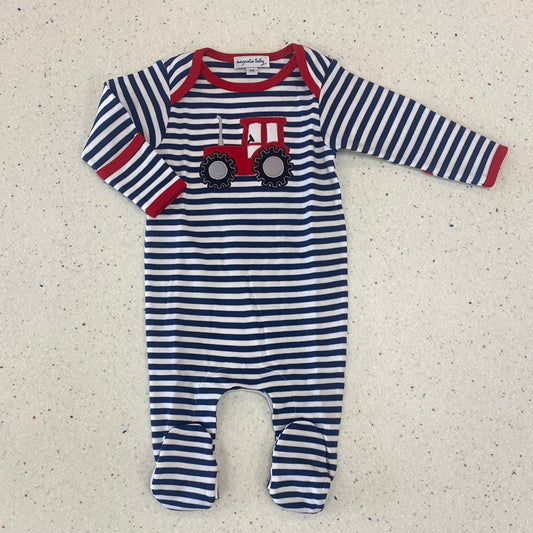 Future Farmer Applique Lap Footie  - Doodlebug's Children's Boutique