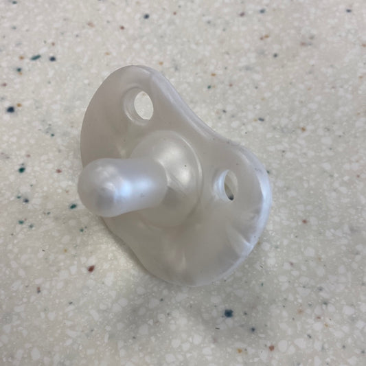 Round Sili Soother in Pearl  - Doodlebug's Children's Boutique