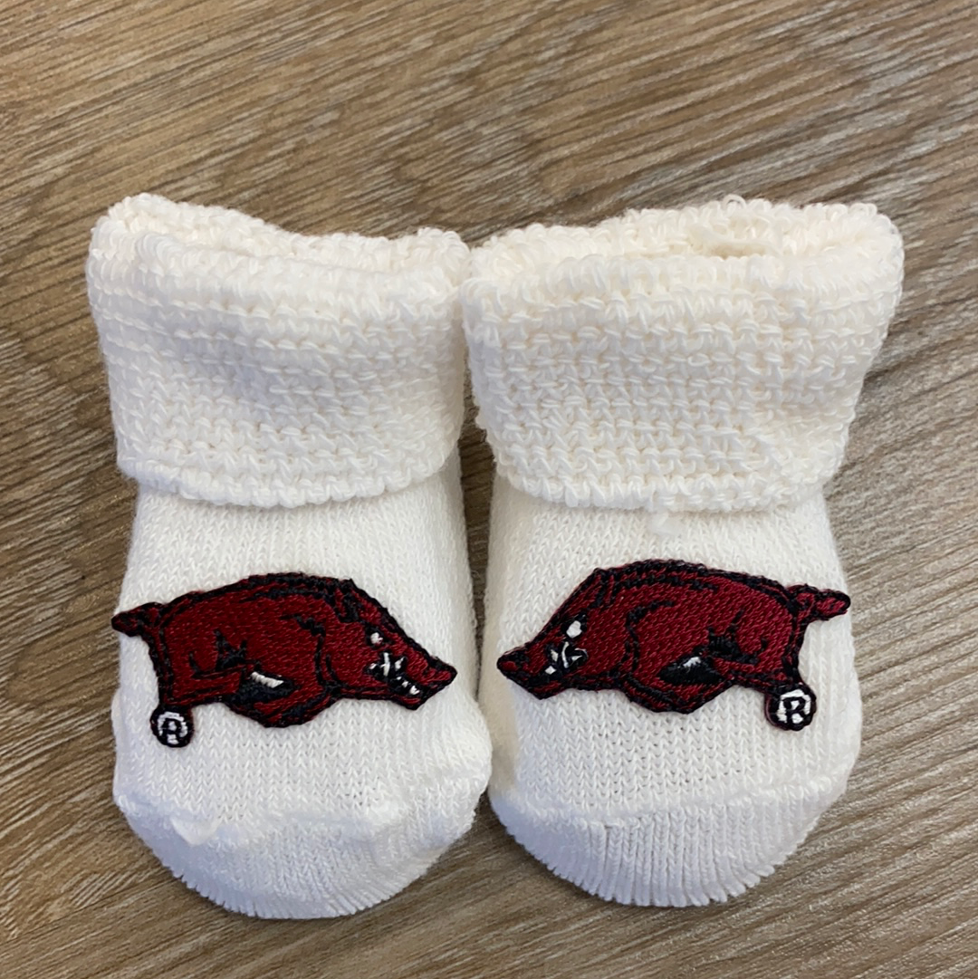 Arkansas Razorback Infant Socks  - Doodlebug's Children's Boutique