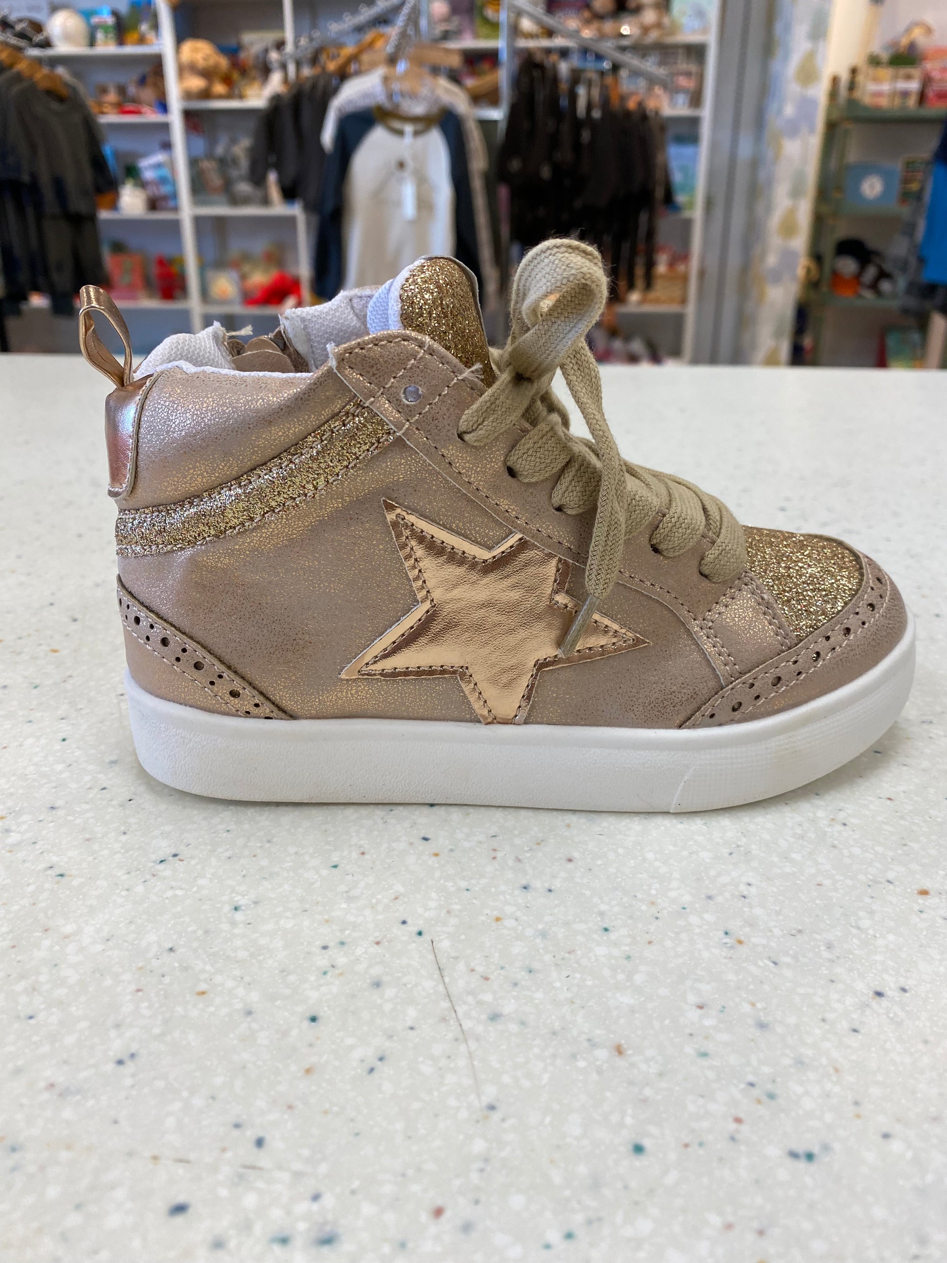 Berry Nice High Top Sneaker in Rose Gold  - Doodlebug's Children's Boutique