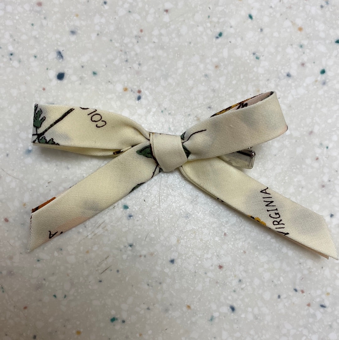 Floral Hand Tied Hair Clip  - Doodlebug's Children's Boutique