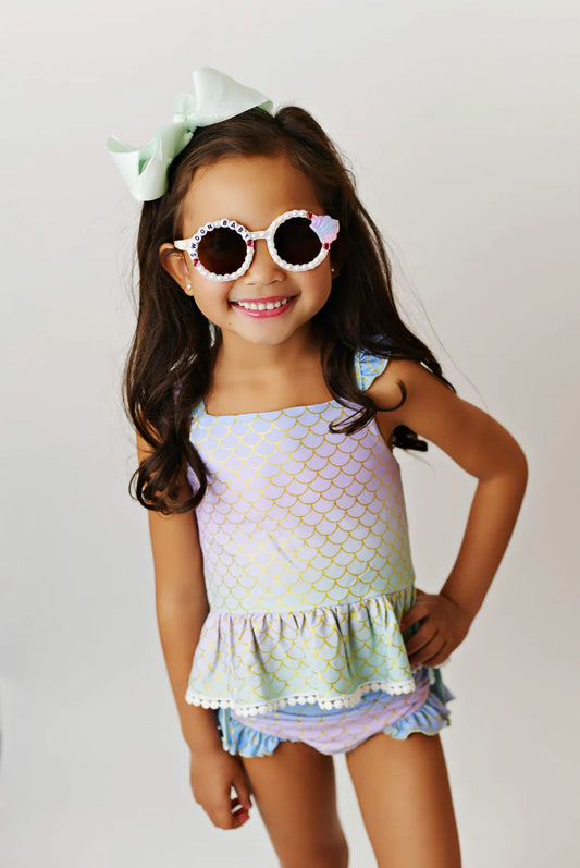 Two Piece Tunic Swimmy in Ombré Under the Sea  - Doodlebug's Children's Boutique