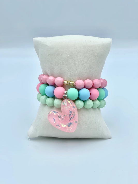 Heart to Heart Stack Bracelets  - Doodlebug's Children's Boutique