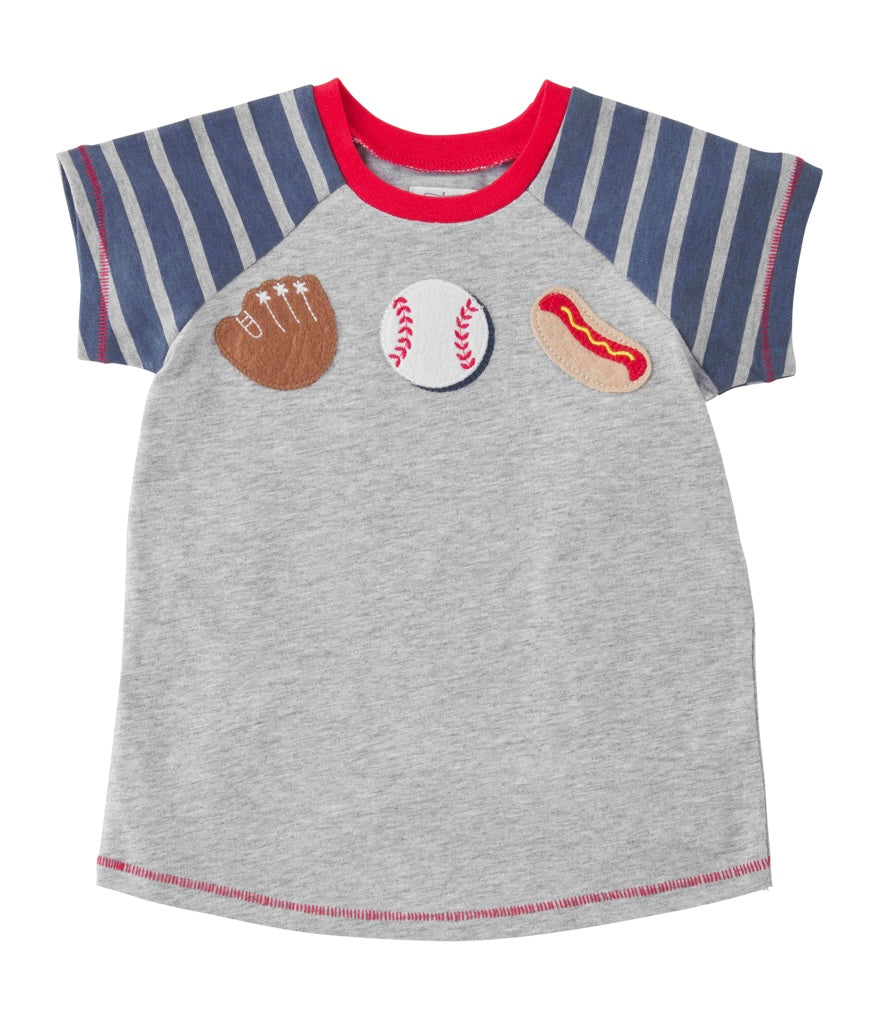 Grey Baseball Tee  - Doodlebug's Children's Boutique