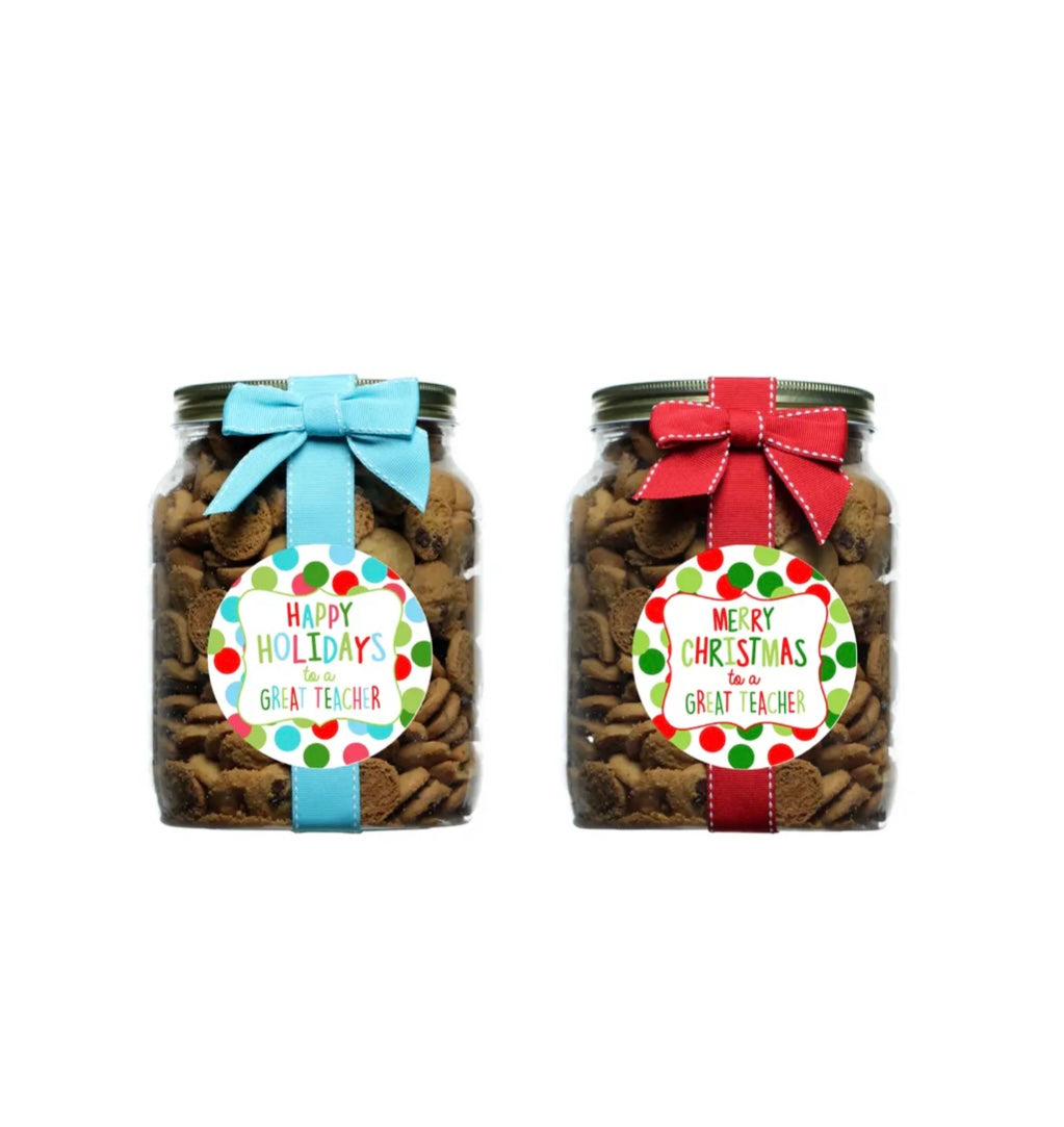 Christmas Teacher Chocolate Chip Cookie Jar  - Doodlebug's Children's Boutique