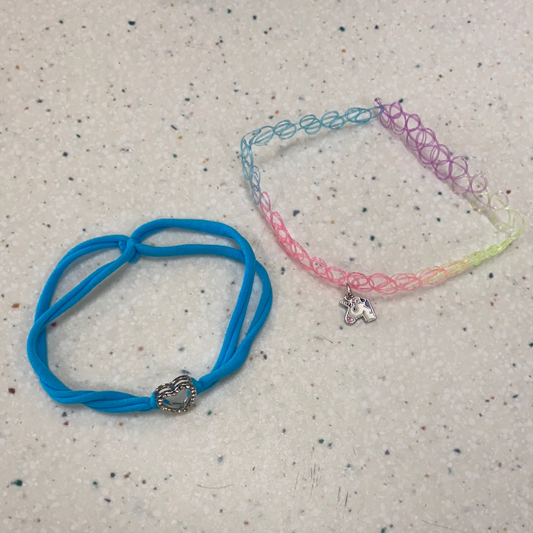Stretch Tattoo Chokers Unicorn and Teal Heart - Doodlebug's Children's Boutique