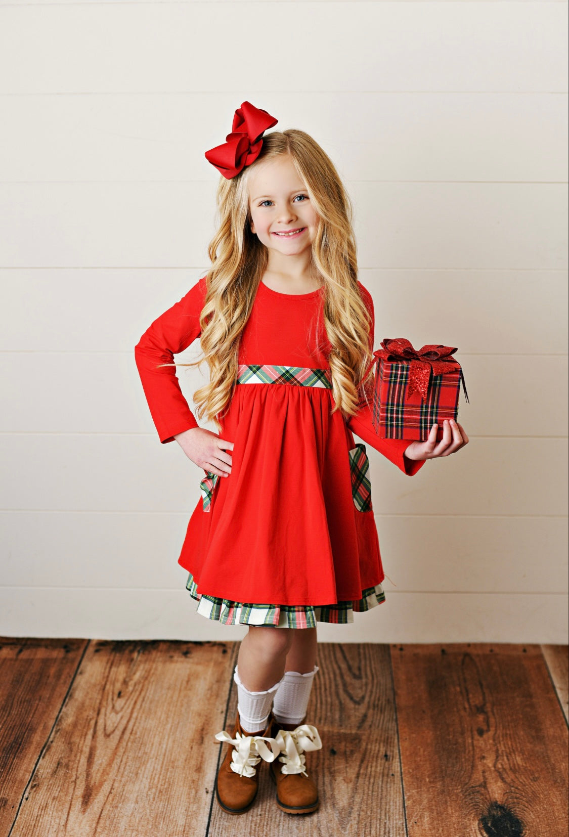 Winter Plaid Tiered Pocket Dress  - Doodlebug's Children's Boutique