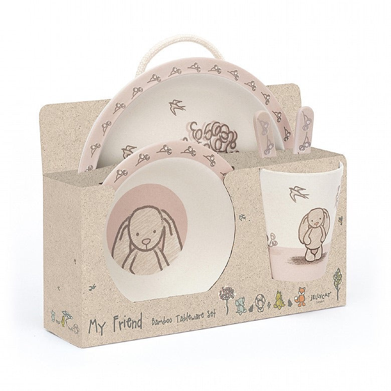 My Friend Bunny Bamboo Tableware Set  - Doodlebug's Children's Boutique