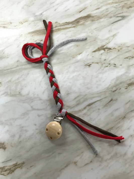 Ember Braided Pacifier Clip Ember - Doodlebug's Children's Boutique