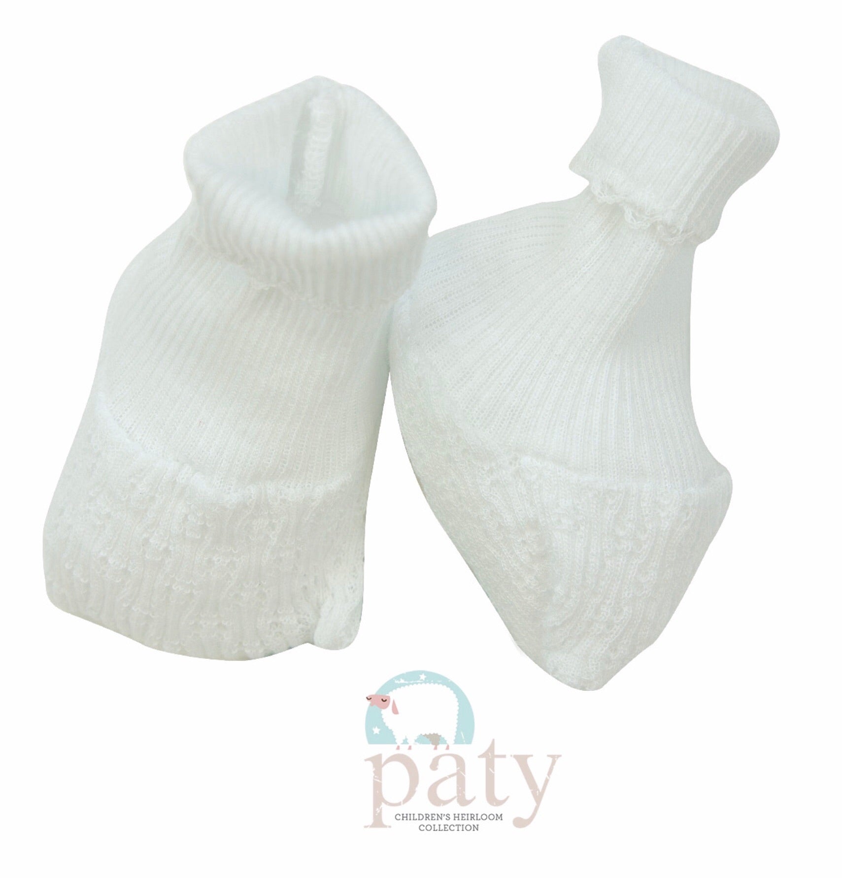 White Booties No Bow - Doodlebug's Children's Boutique