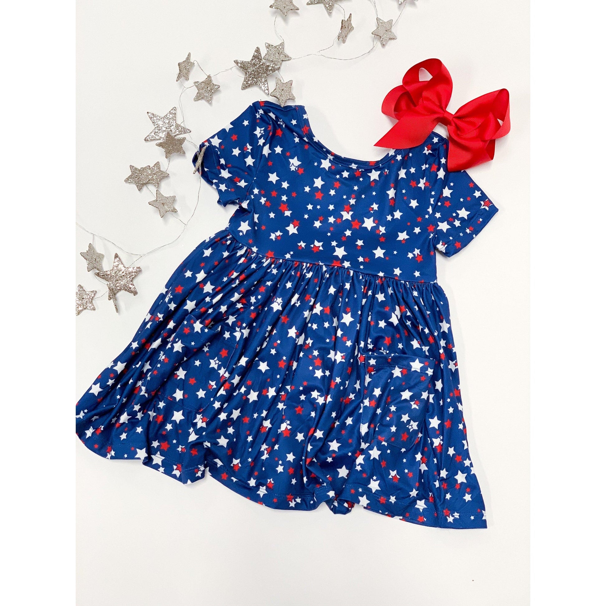 Star Bright Pocket Twirl Dress  - Doodlebug's Children's Boutique