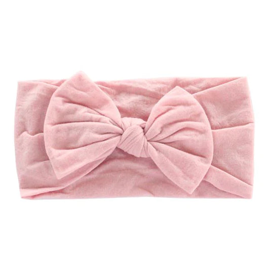 Vintage Pink Nylon Bow Headwrap  - Doodlebug's Children's Boutique