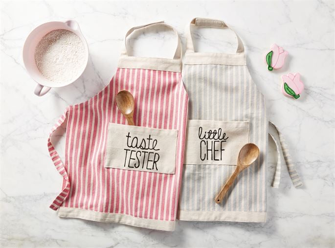 Pink Striped Apron and Spoon Set  - Doodlebug's Children's Boutique