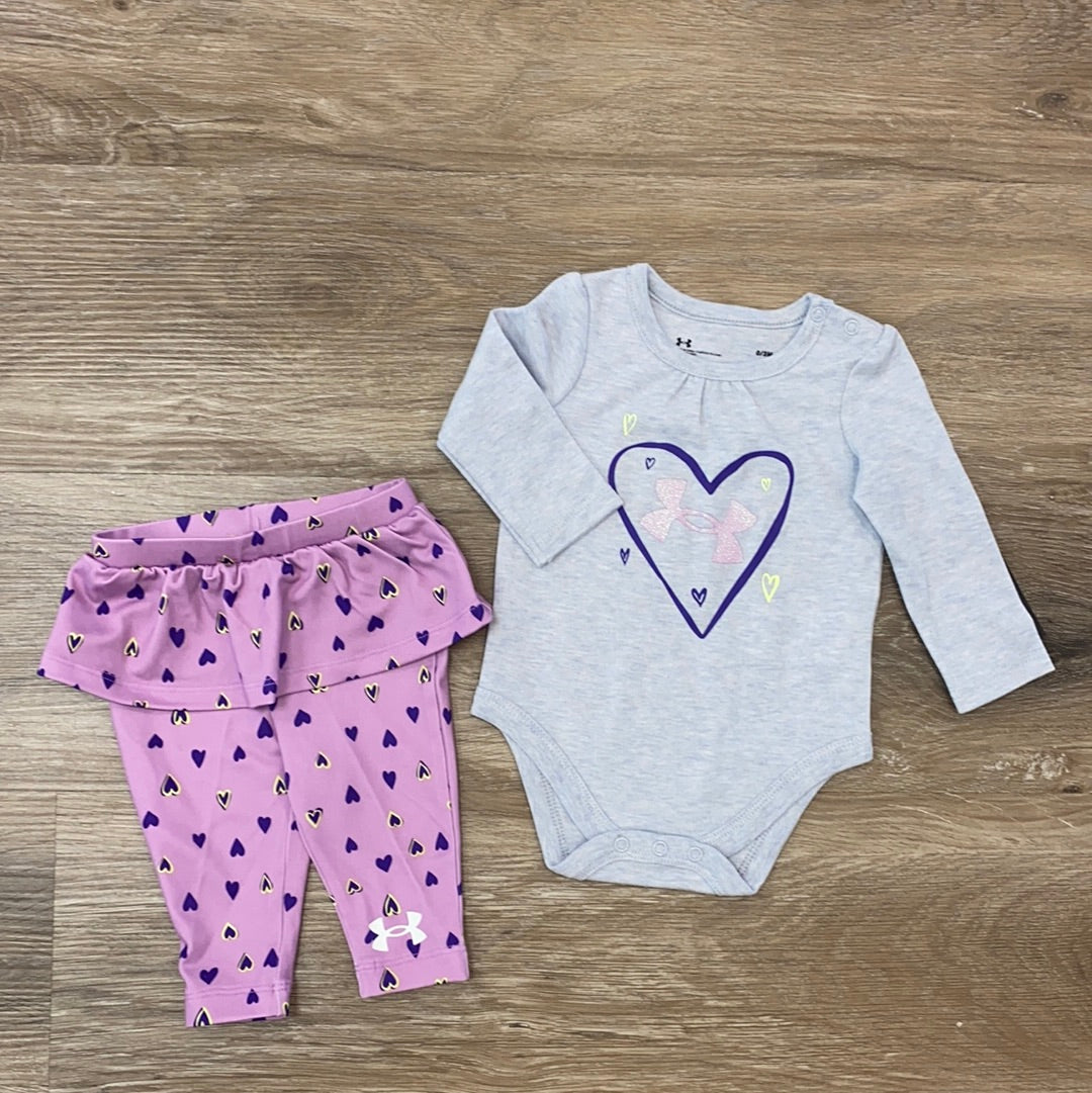 Gray and Purple Heart Set 0-3 months - Doodlebug's Children's Boutique