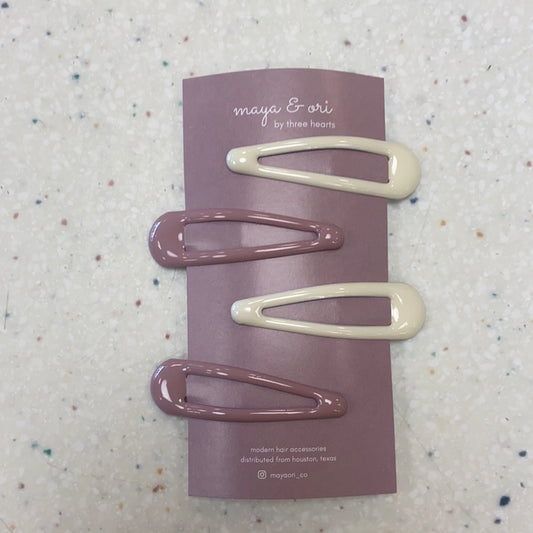 Cecilia Clips in Lilac and Navajo Beige  - Doodlebug's Children's Boutique