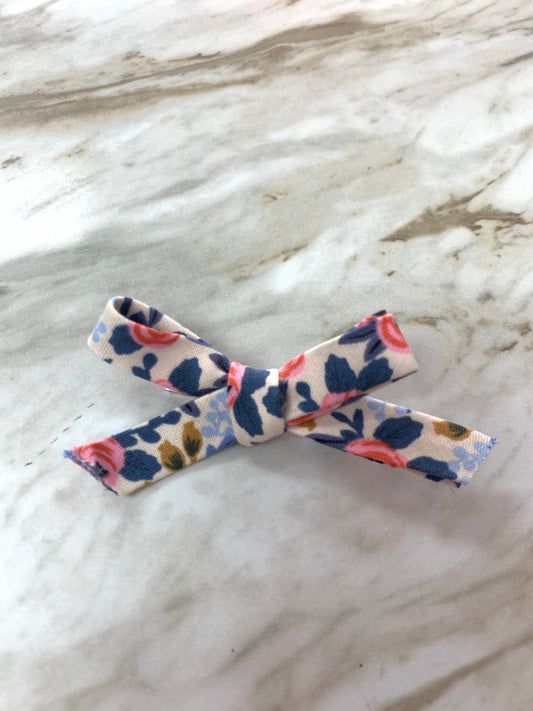 Hand Tied Bow on Clip in Jillian  - Doodlebug's Children's Boutique