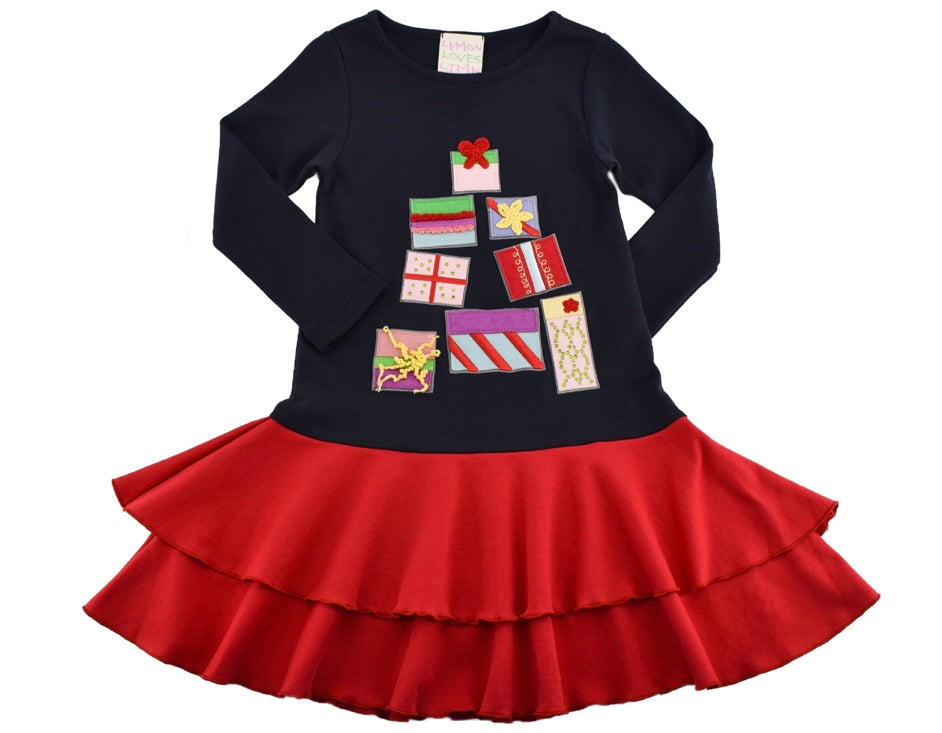 Gift Wrapping Party Dress  - Doodlebug's Children's Boutique