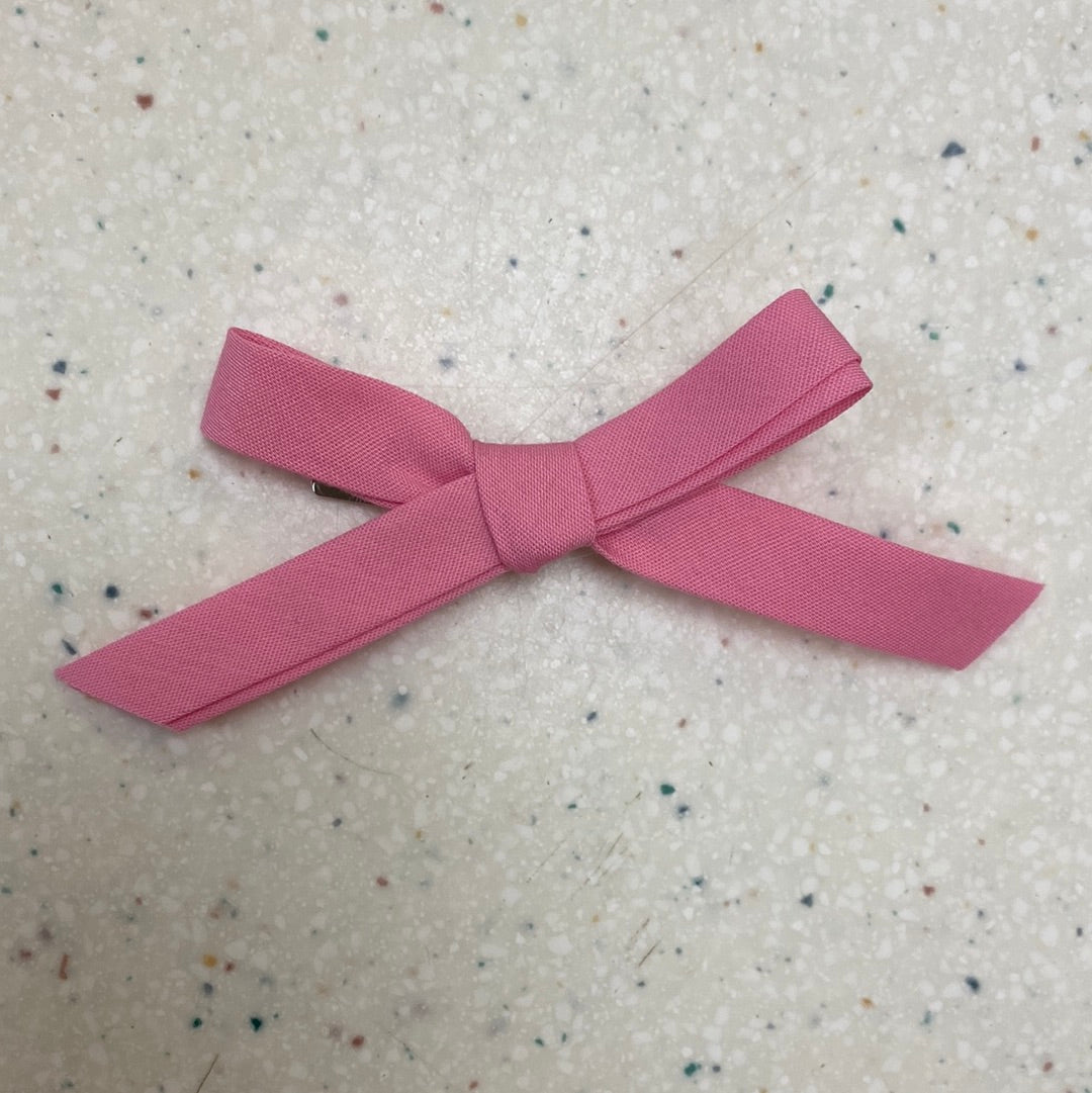 Solid Hand Tied Hair Clip Hot Pink - Doodlebug's Children's Boutique