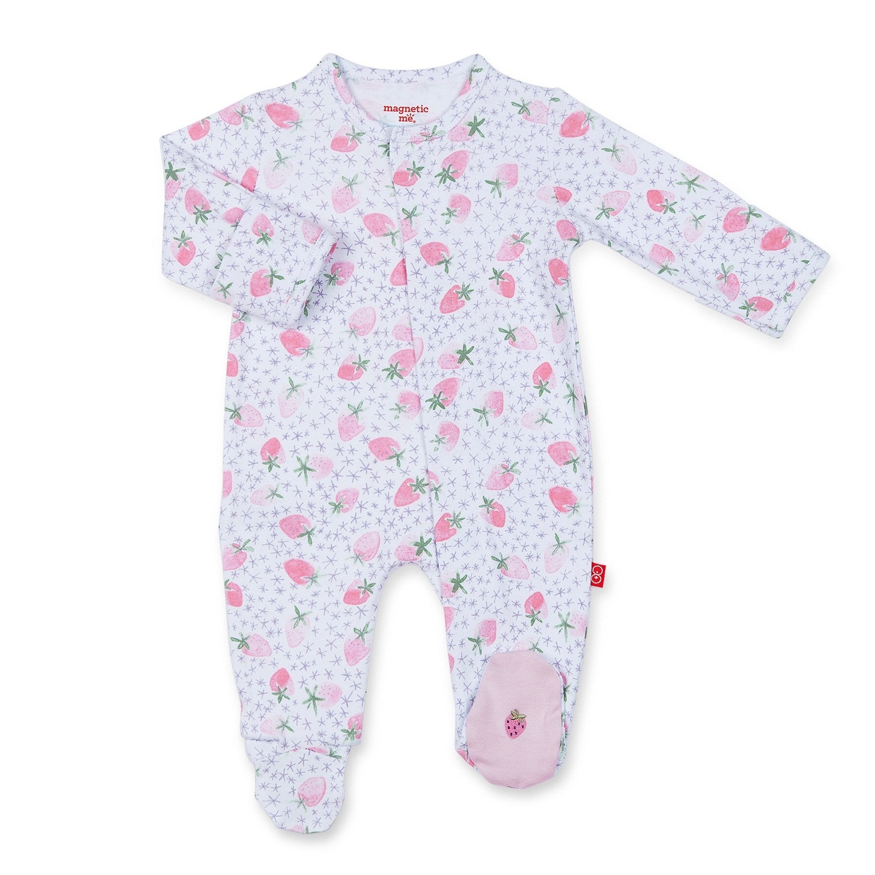 ZZ Strawberries and Cream Magnetic Footie  - Doodlebug's Children's Boutique