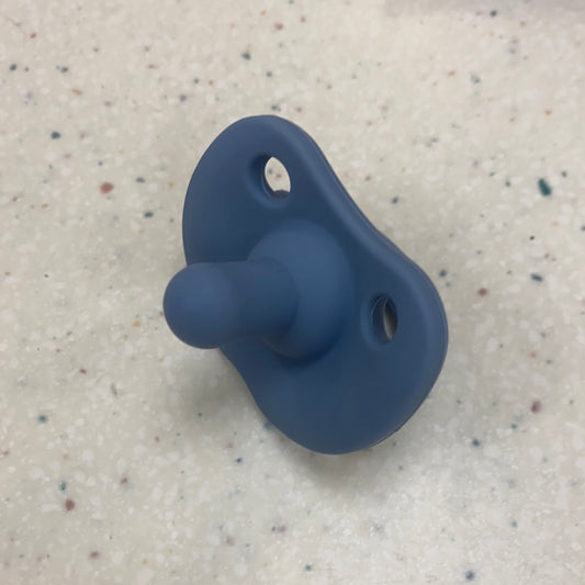 Round Sili Soother in Slate  - Doodlebug's Children's Boutique
