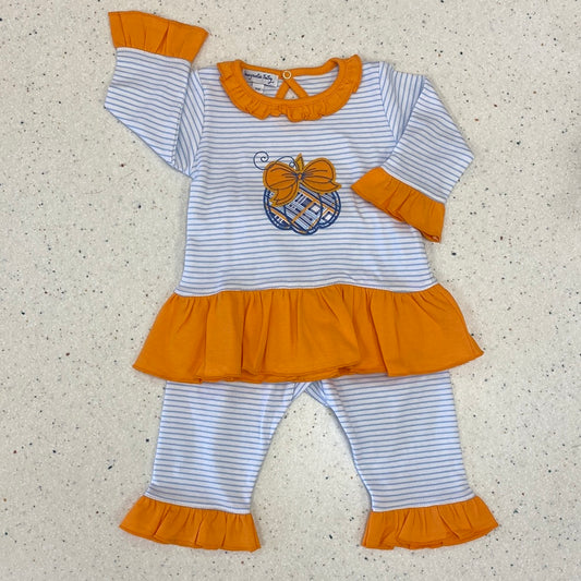 Plaid Pumpkin Applique Ruffle 2 Piece Set  - Doodlebug's Children's Boutique