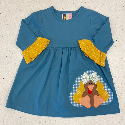 Turkey Applique Dress  - Doodlebug's Children's Boutique