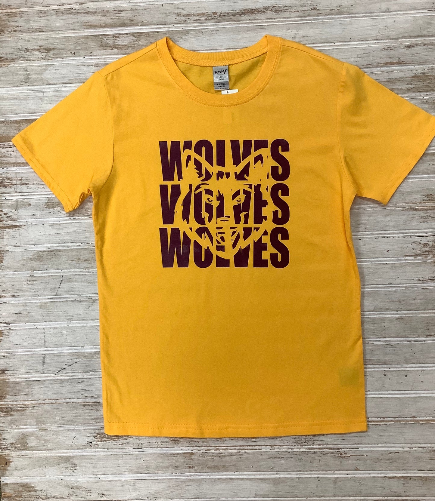 Wolves Yellow Tee  - Doodlebug's Children's Boutique