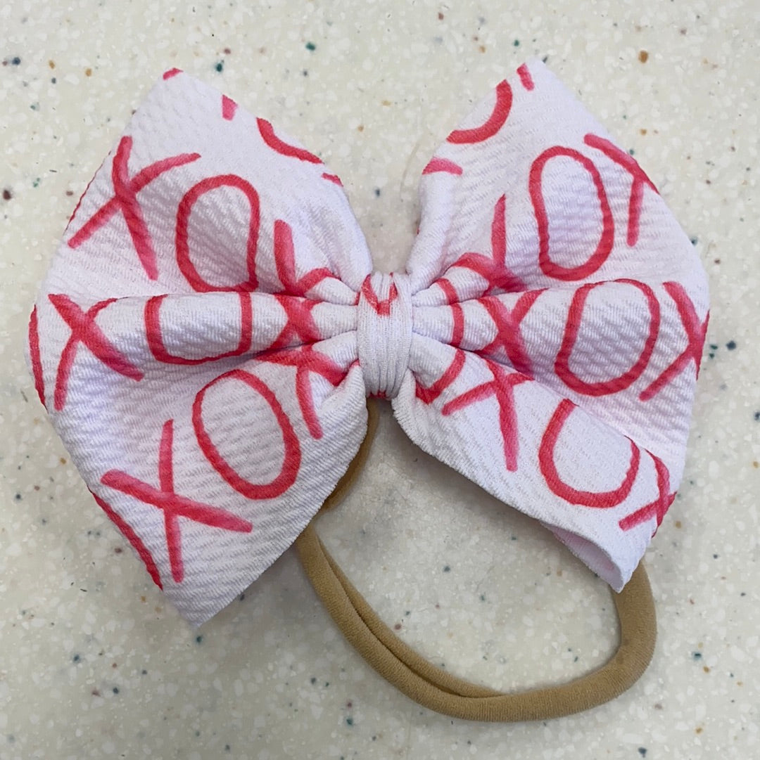 XOXO Bow on Nylon  - Doodlebug's Children's Boutique