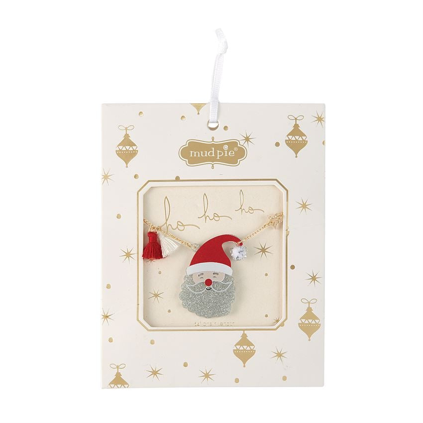 Santa Acrylic Necklace  - Doodlebug's Children's Boutique