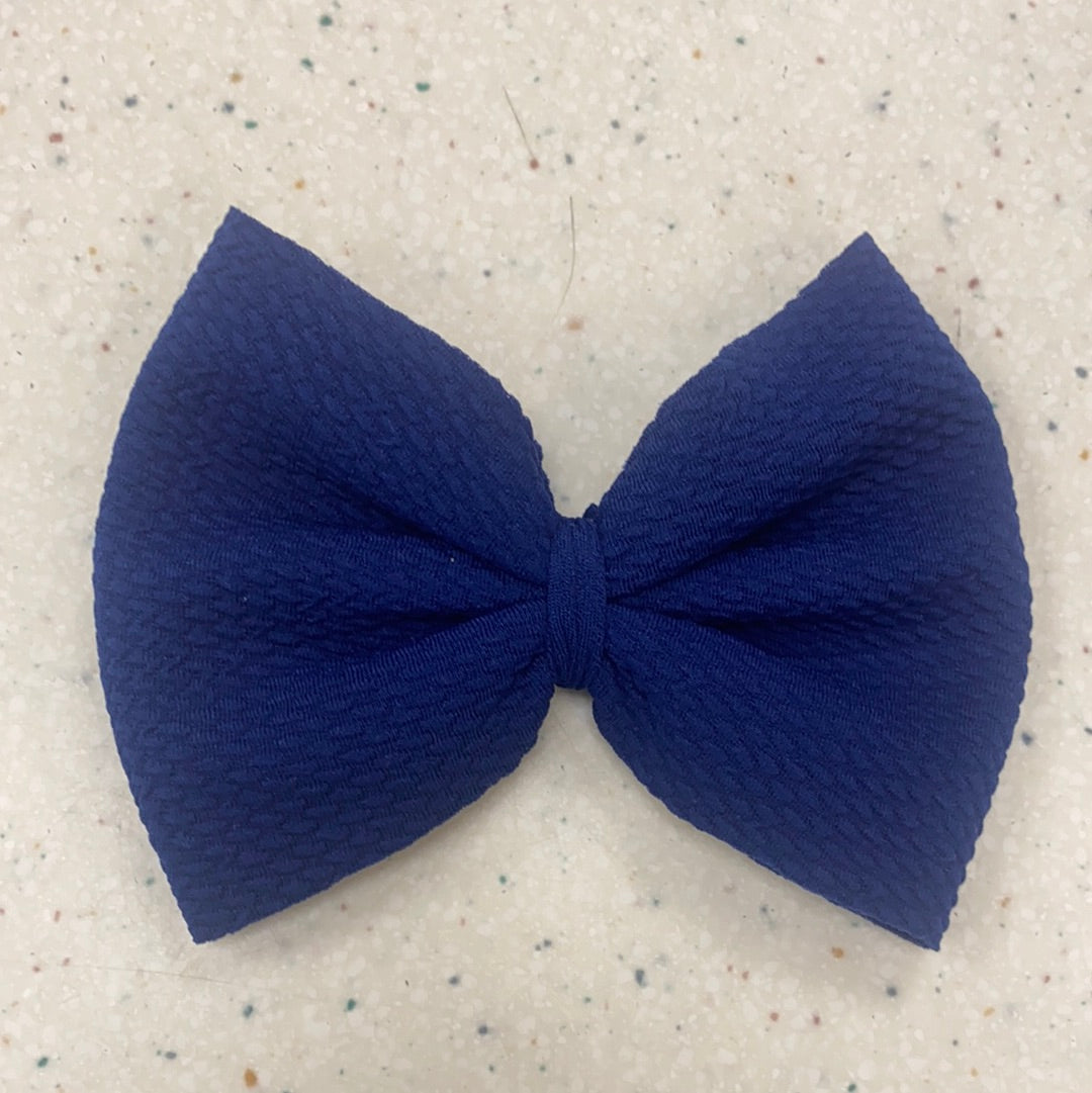 Blue Bow on Clip  - Doodlebug's Children's Boutique