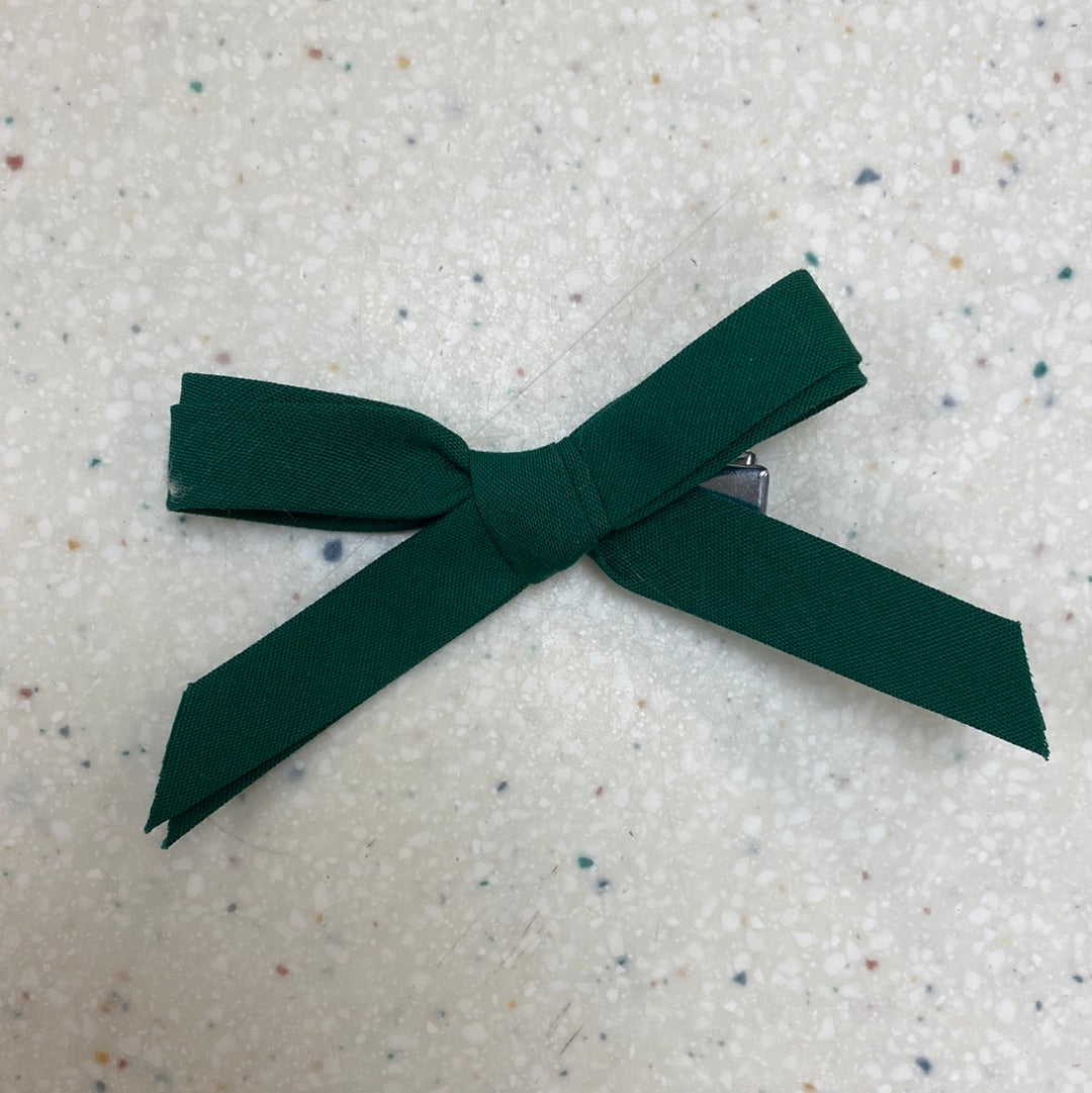 Solid Hand Tied Hair Clip Hunter Green - Doodlebug's Children's Boutique