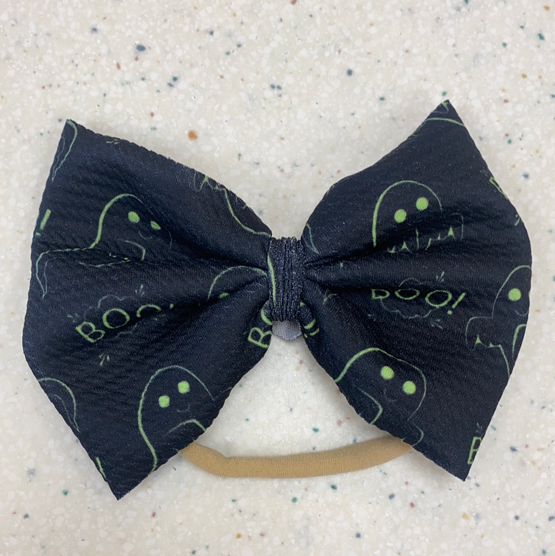 Ghost Bow on Nylon  - Doodlebug's Children's Boutique