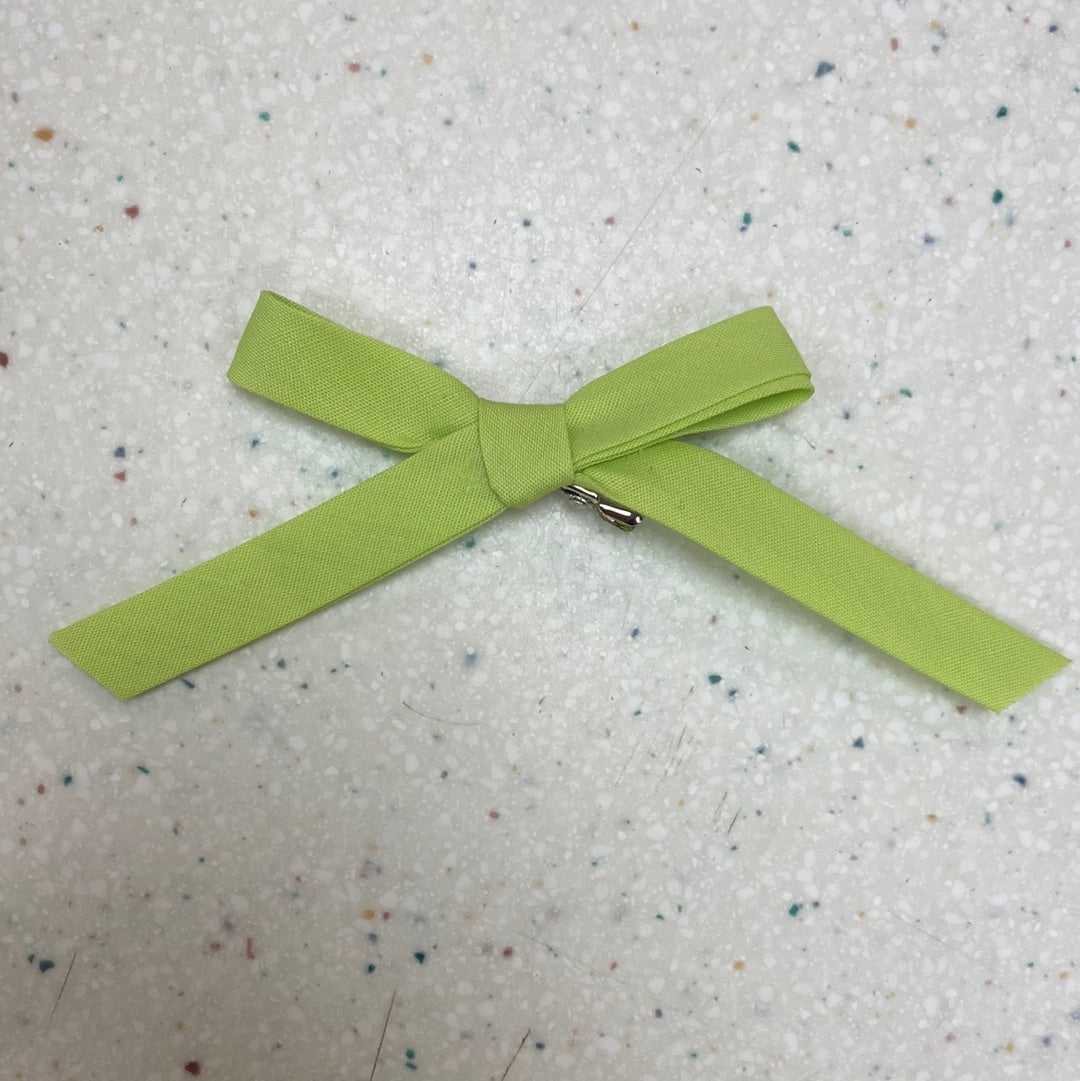 Solid Hand Tied Hair Clip Lime Green - Doodlebug's Children's Boutique
