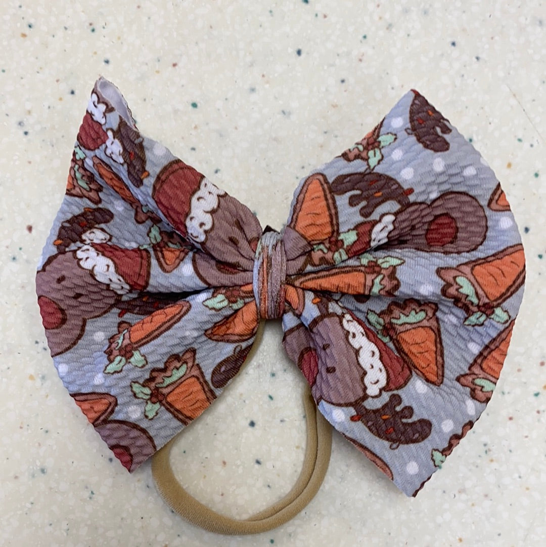 Reindeer and Carrots Bow on Nylon  - Doodlebug's Children's Boutique