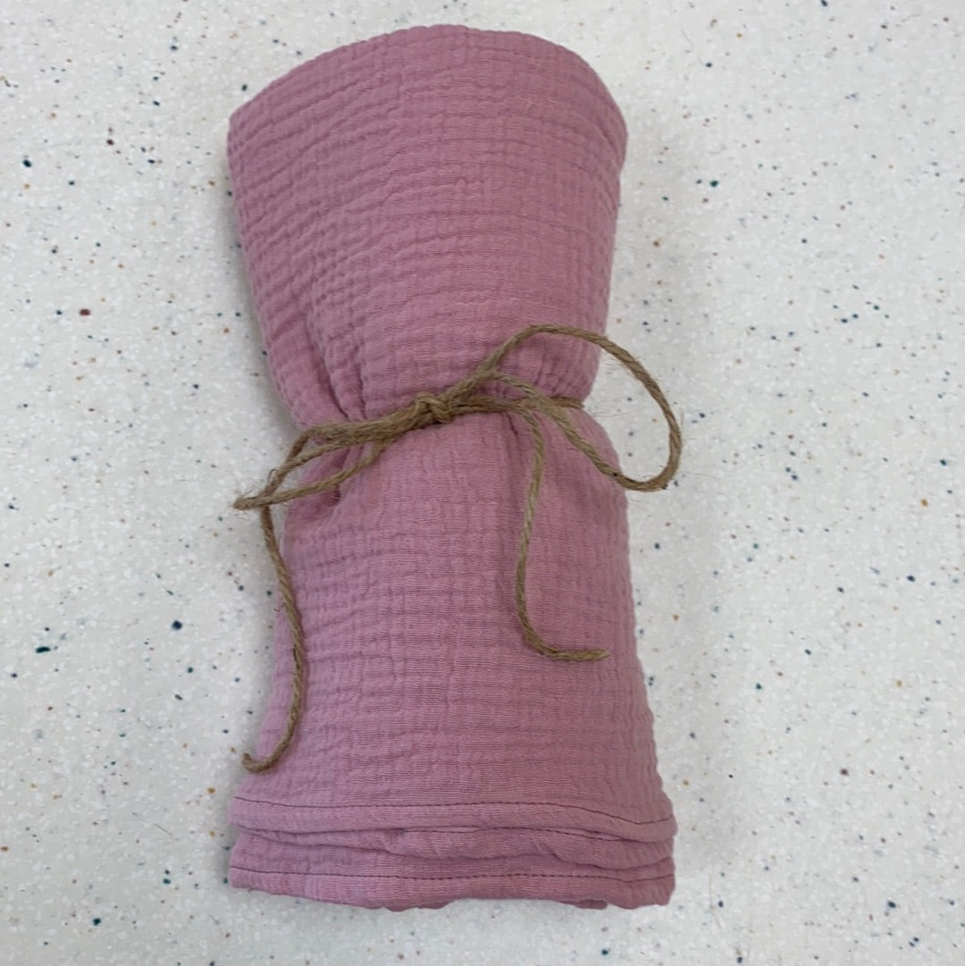 Double Gauze Organic Swaddle Blanket in Rose  - Doodlebug's Children's Boutique