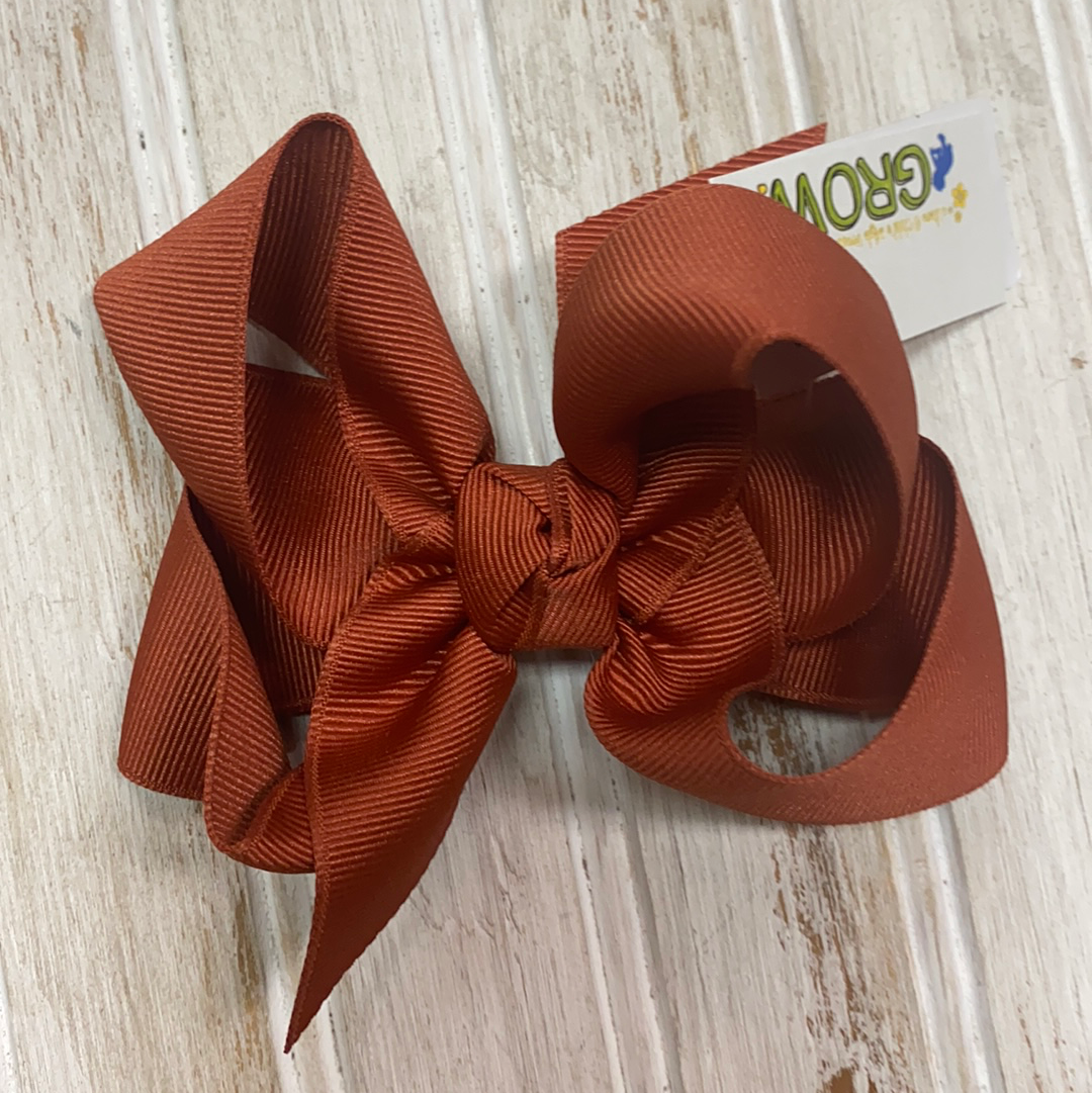 Large Bow in Rust  - Doodlebug's Children's Boutique
