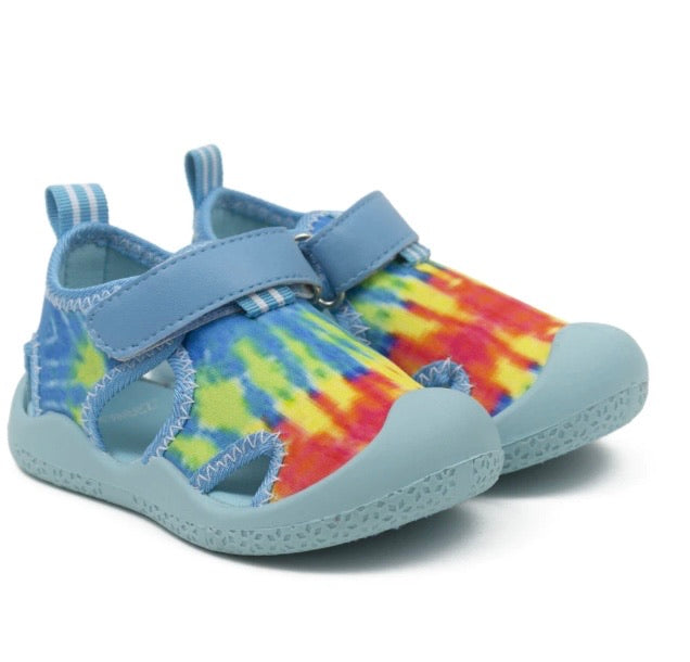 Remi Water Shoes in Aqua Tie Dye  - Doodlebug's Children's Boutique