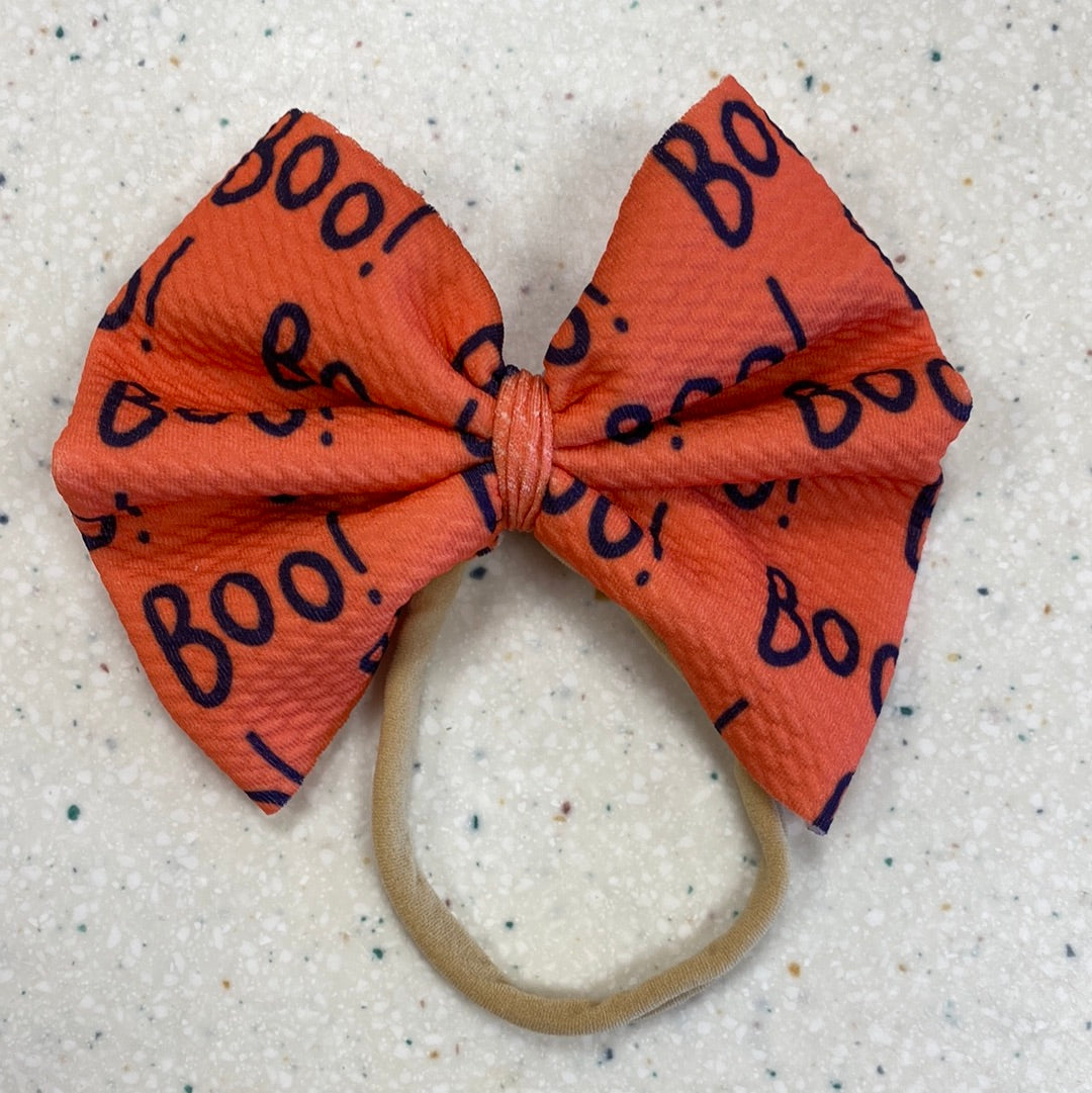 Boo! Bow on Nylon  - Doodlebug's Children's Boutique