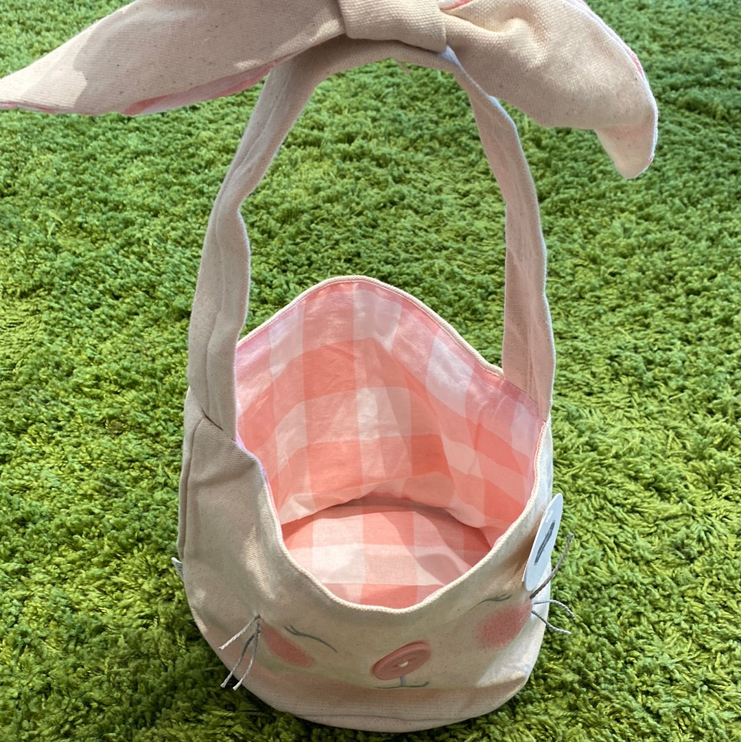 Large Pink Easter Bunny Basket  - Doodlebug's Children's Boutique