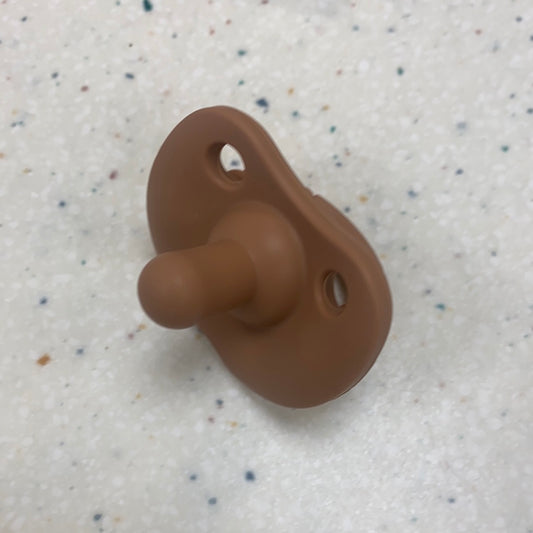 Round Sili Soother in Camel  - Doodlebug's Children's Boutique