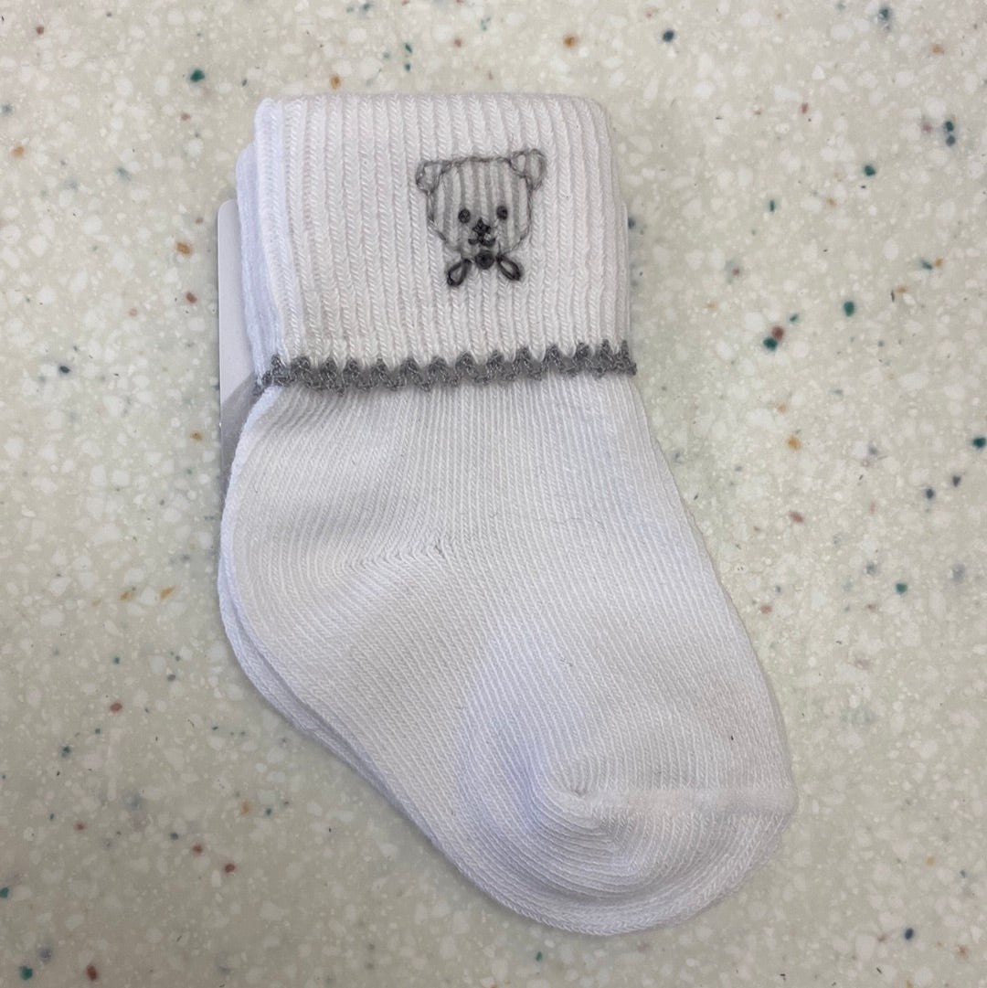 Lil Teddies Embroidered Socks  - Doodlebug's Children's Boutique