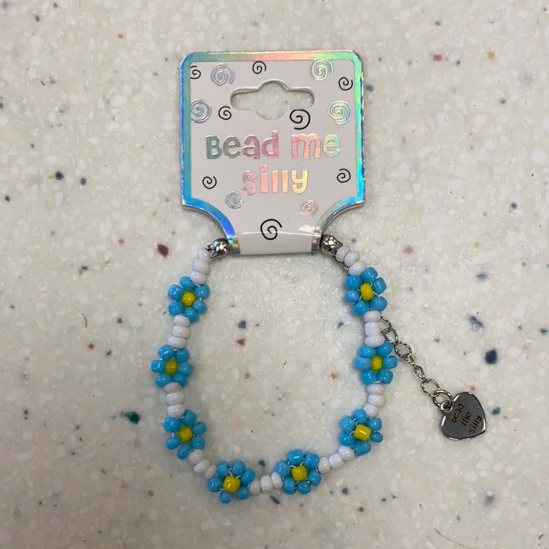 Flower Adjustable Bracelet Blue & White - Doodlebug's Children's Boutique