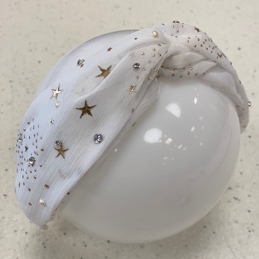 White Star Rhinestone Knot Headband  - Doodlebug's Children's Boutique