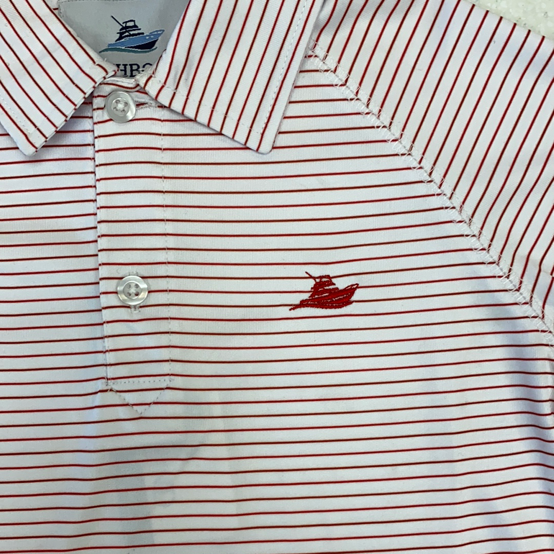 Polo in Red and White  - Doodlebug's Children's Boutique
