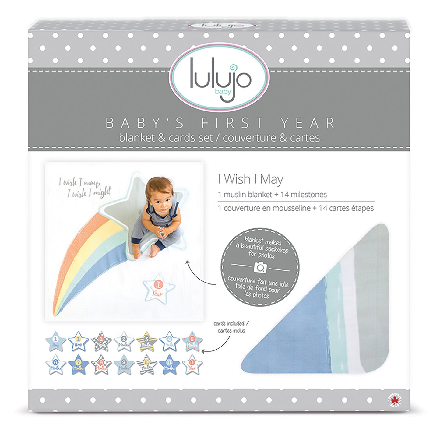 I Wish I May Baby’s First Year Blanket and Cards Set  - Doodlebug's Children's Boutique