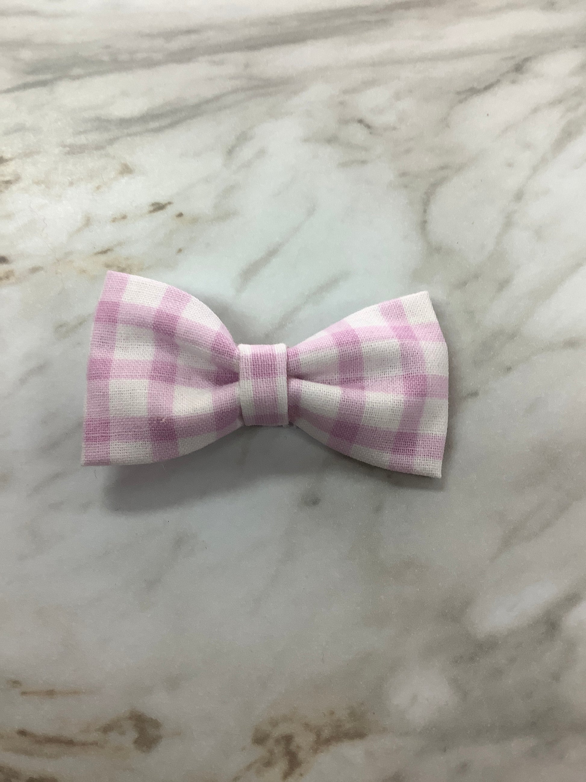 Bow on Clip in Pink Gingham  - Doodlebug's Children's Boutique