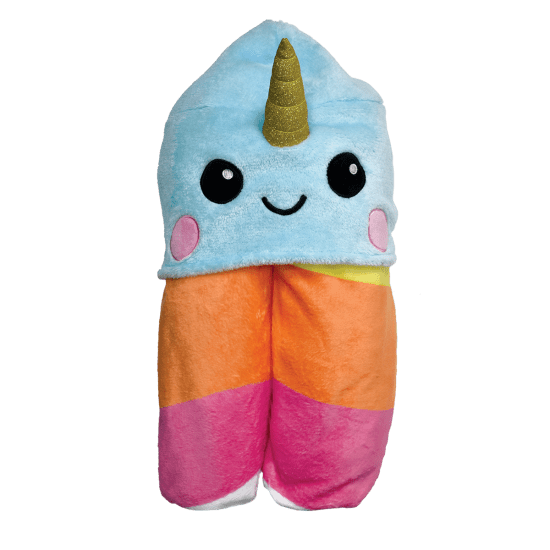 Rainbow Narwhal Hooded Blanket  - Doodlebug's Children's Boutique