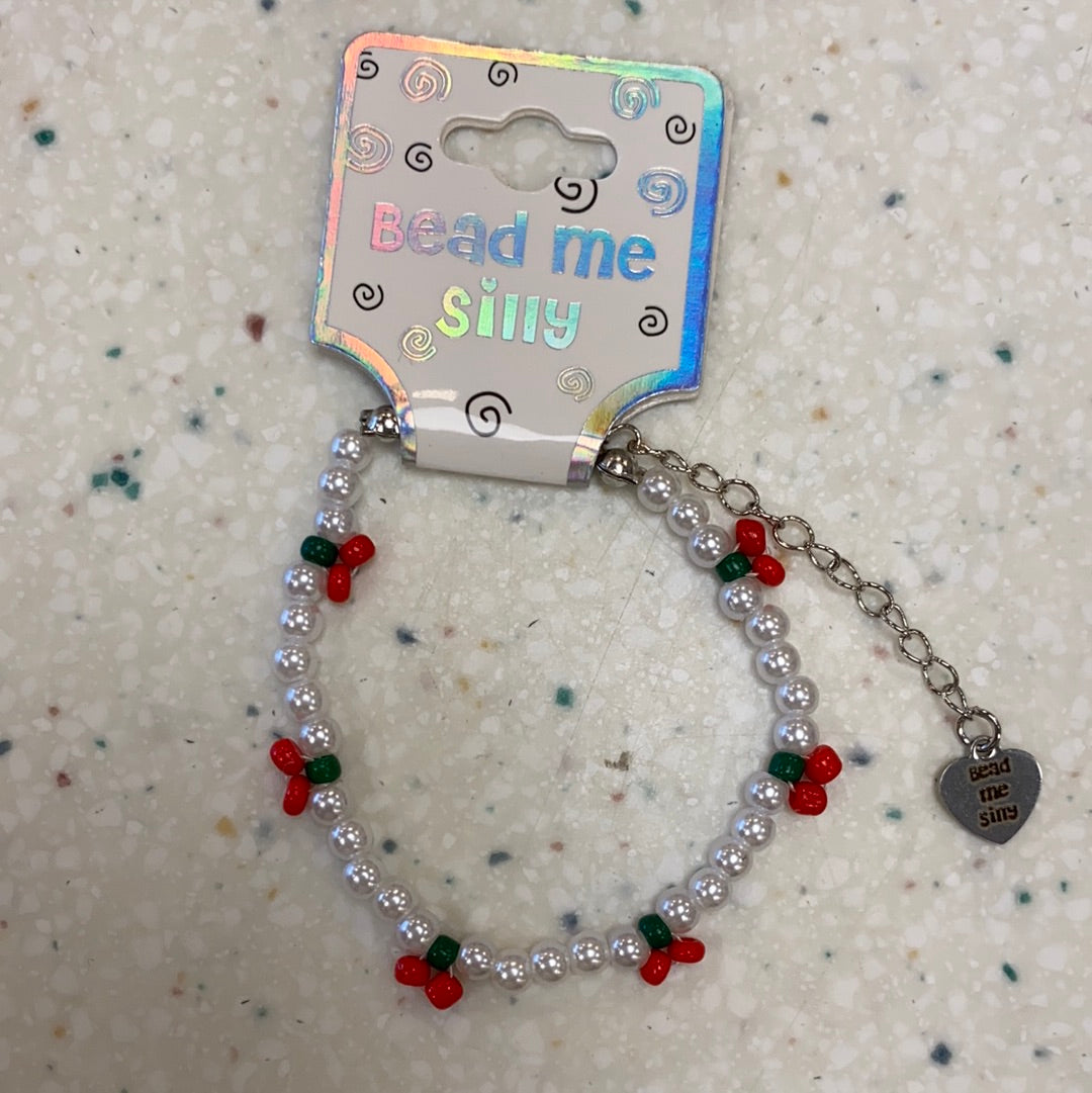 Flower Adjustable Bracelet Cherry Pearl - Doodlebug's Children's Boutique